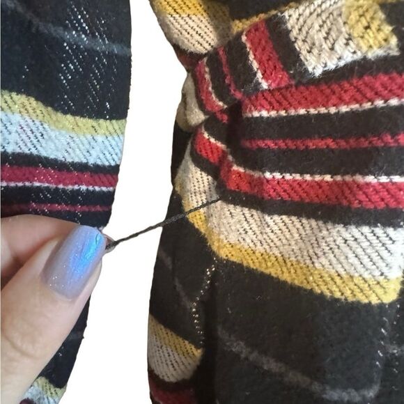 Something Navy Belted Ruffle Striped Button Down Dress - Picture 8 of 13